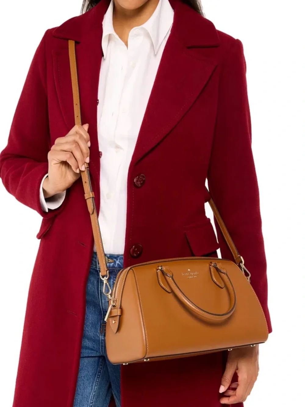 Kate Spade Warm Cognac Satchel Crossbody